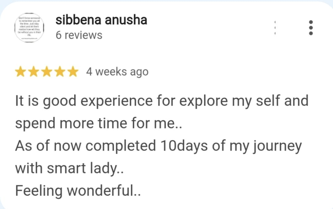 Review from a Smart Lady Health Hub member 6